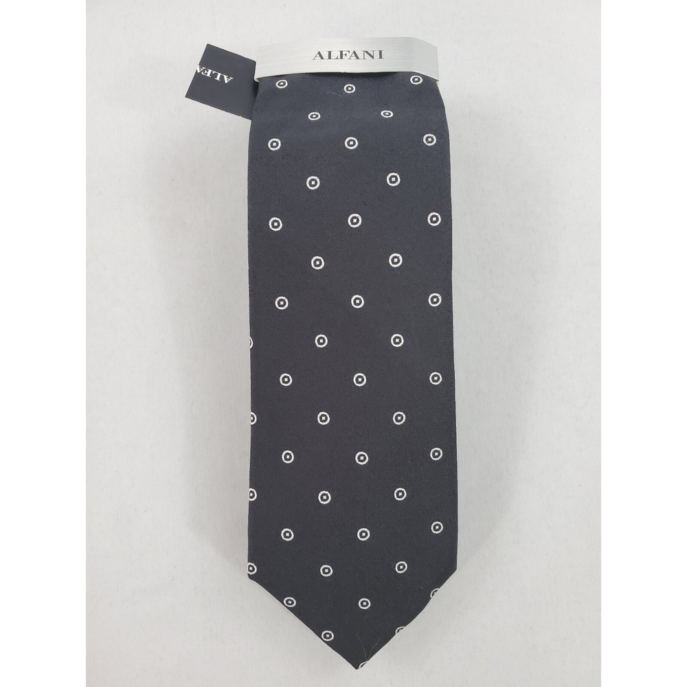 Alfani Mens Becker Dot Tie Black Polka Dot Polyester 10007023900 NEW